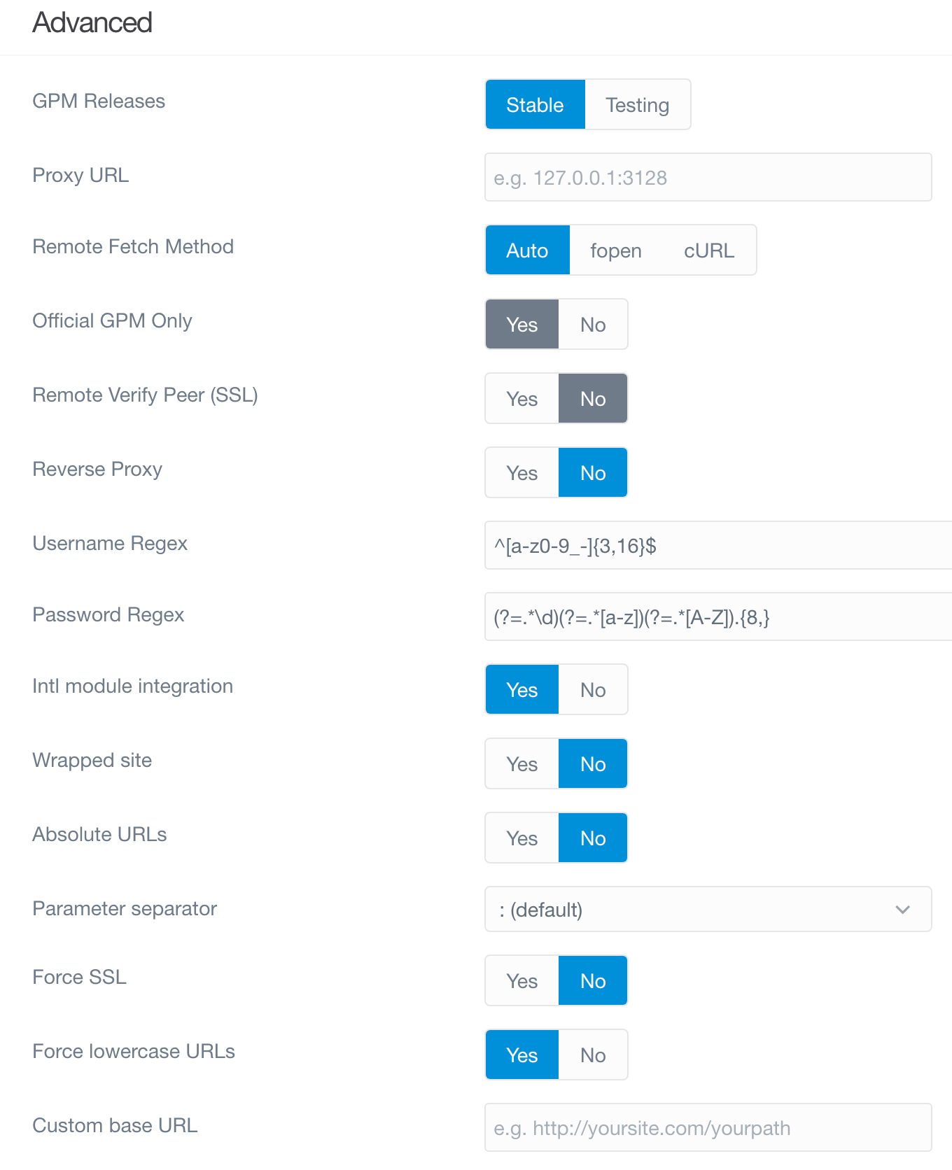 Admin Configuration