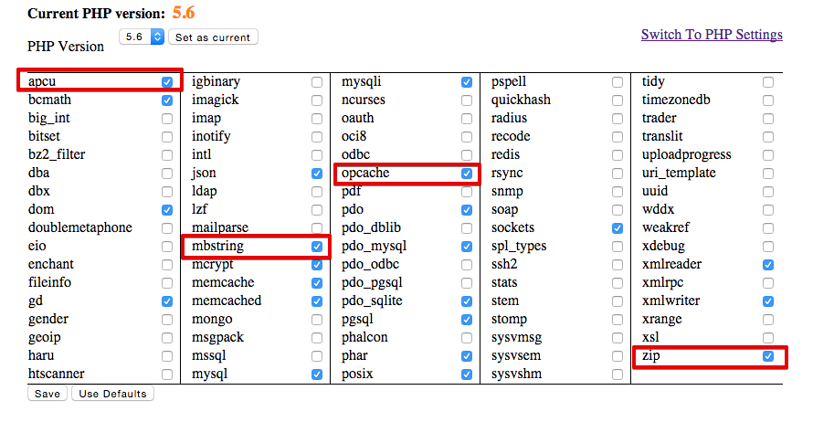 version courante de PHP