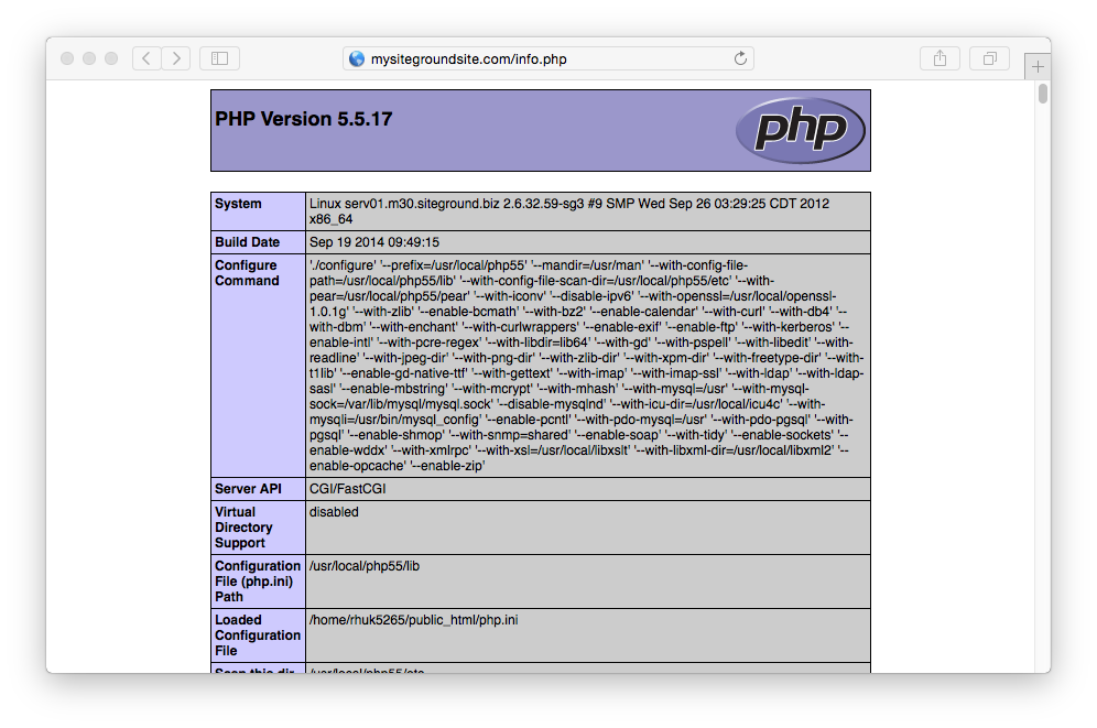 version PHP