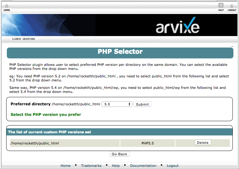 PHP chez Arvixe