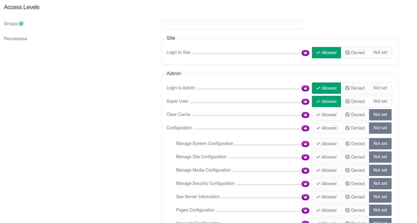 Accounts Permissions