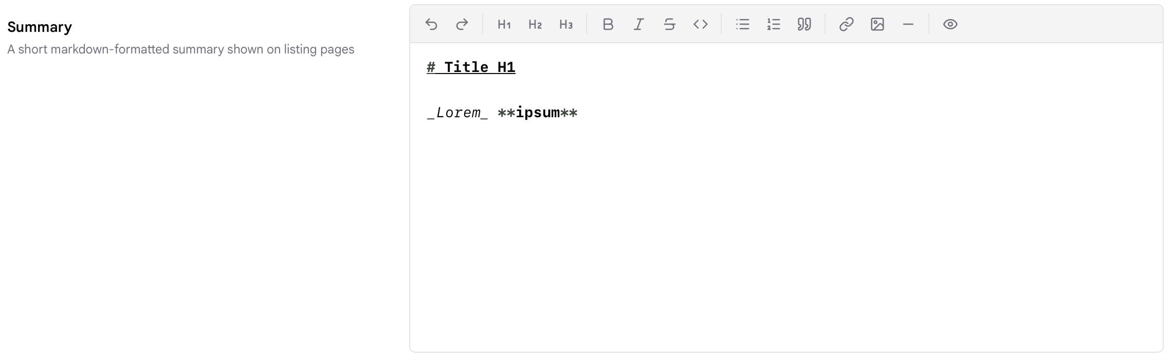 Markdown Field