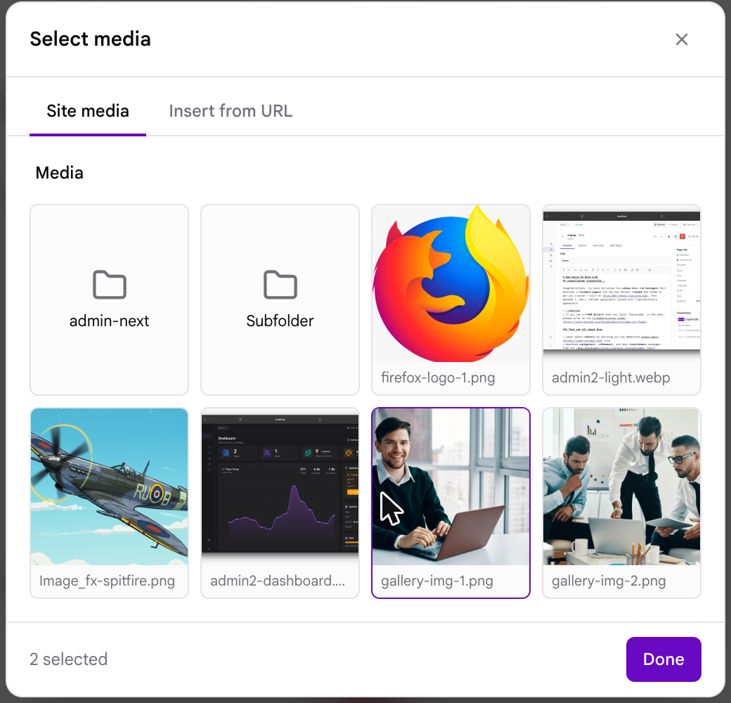 Media Field picker